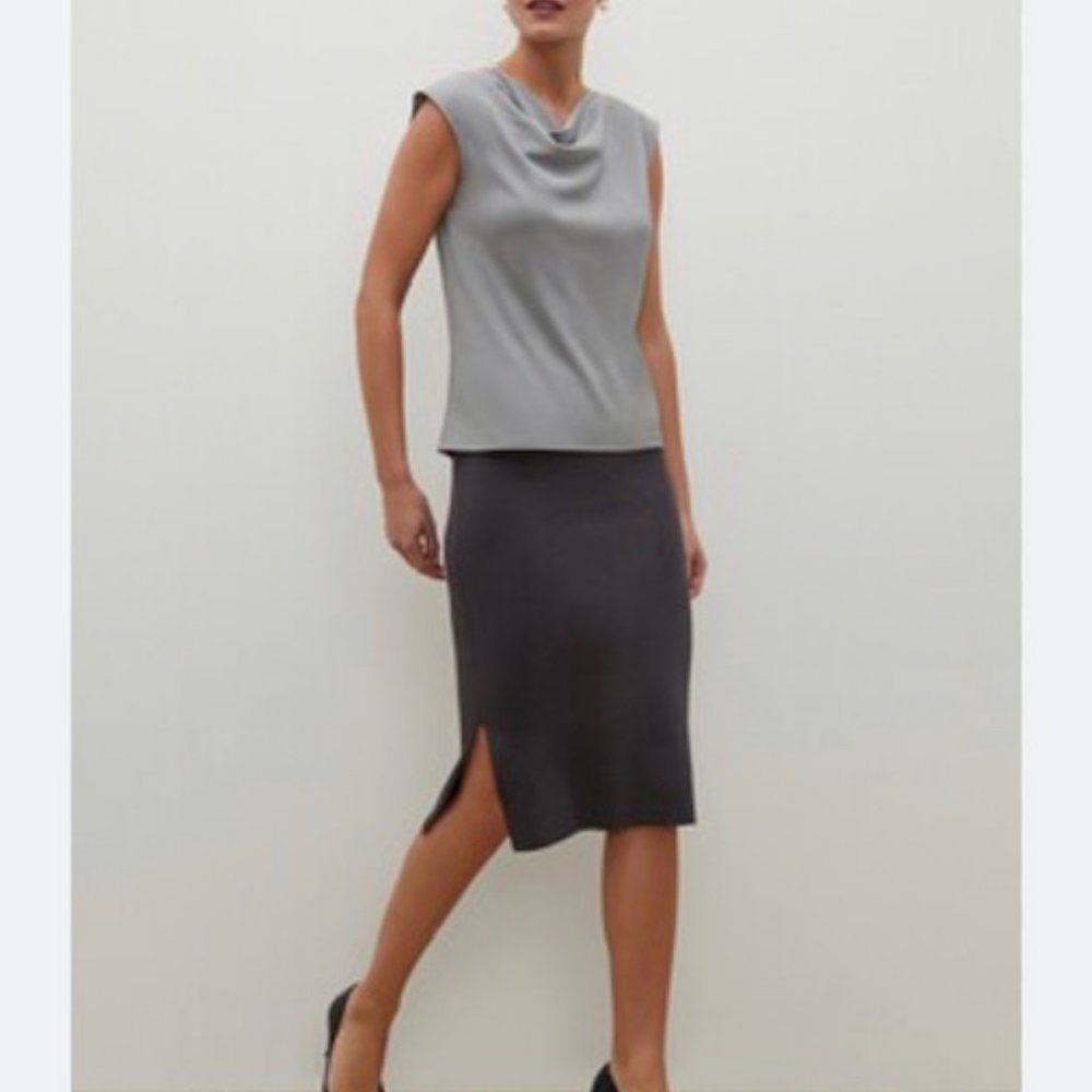 M.M. LaFleur The Rowling Top - Soft Wave Silver Size +3